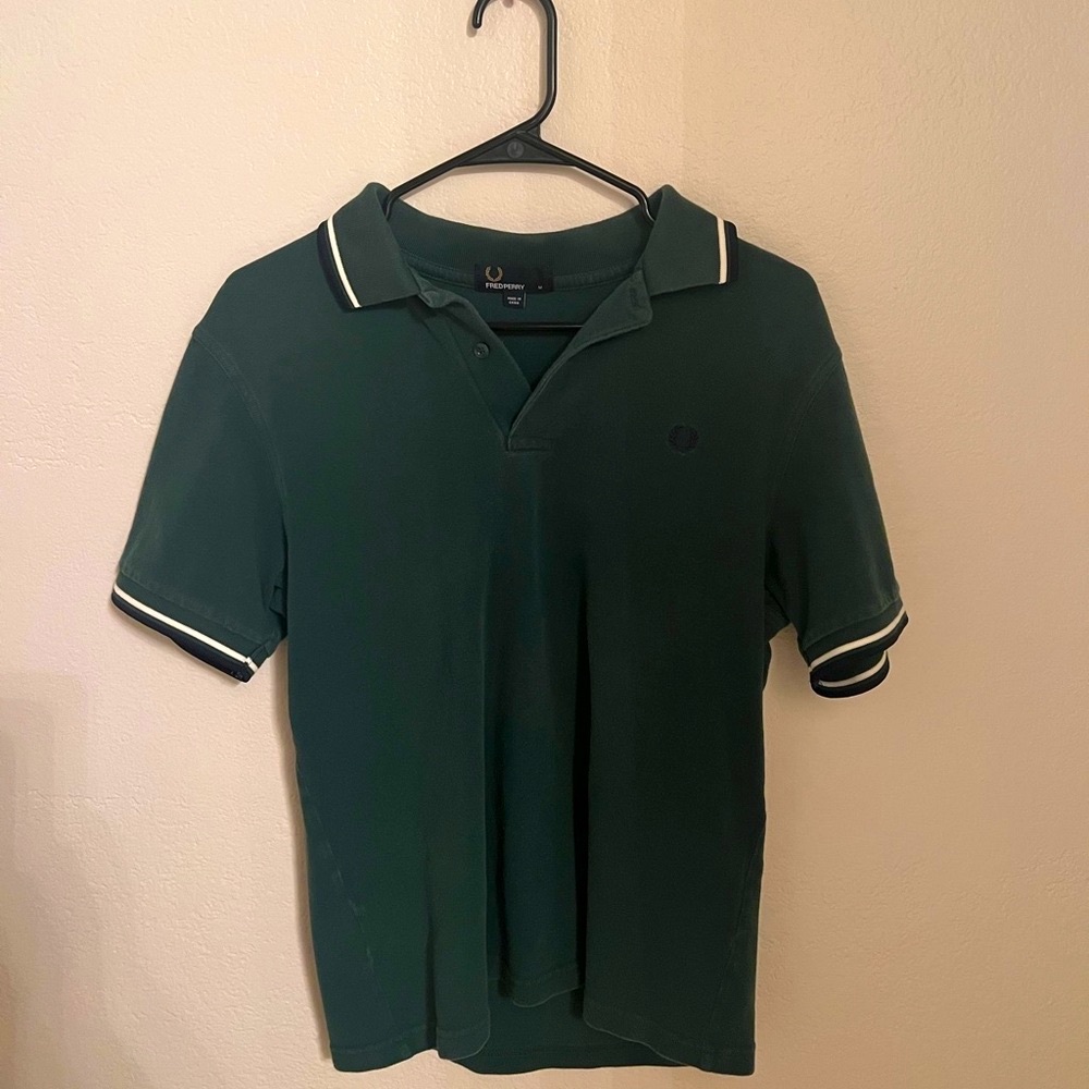 Fred Perry Green Polo Shirt with Sporty Trim